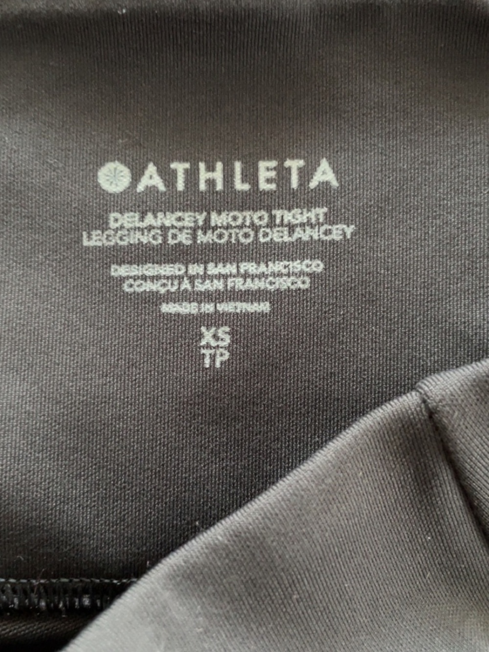 Athleta Moto Leggings XS Black High Waisted Zip Ankle Athletic Pants - Picture 3 of 5
